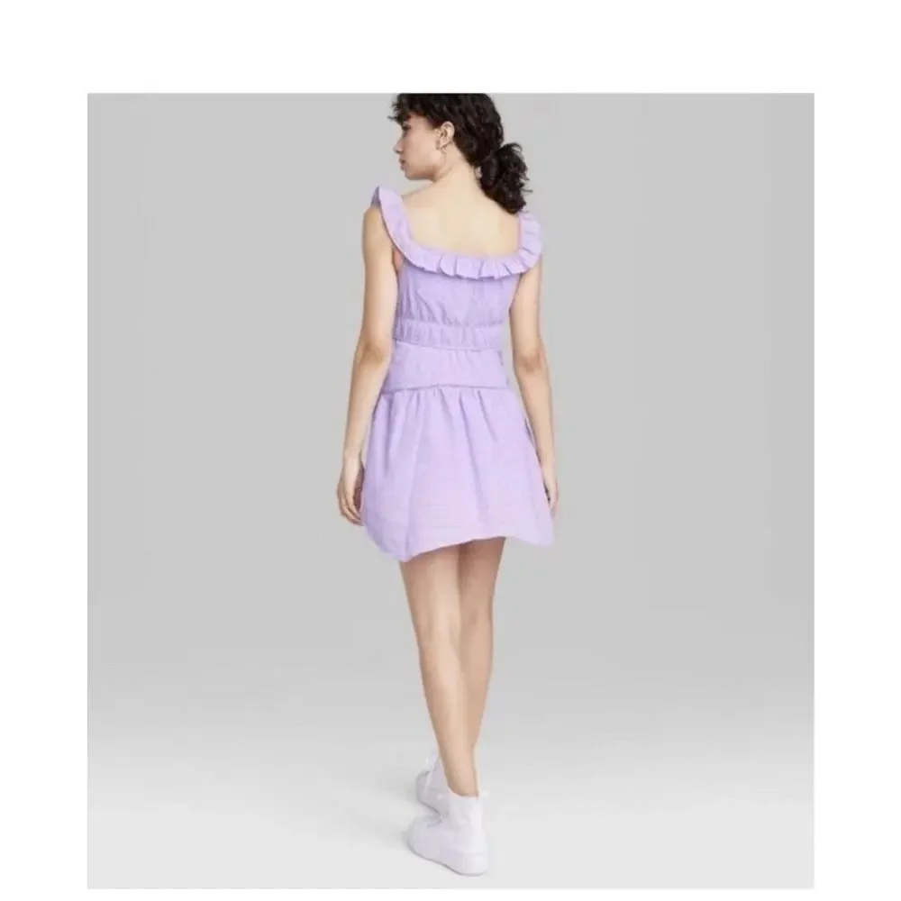 Women's‎ Plus XXL Ruffle Tiered Dress Lavendar Cottage Victorian Coquette Y2K